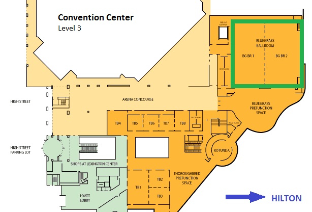 Lexington Convention Center, Level 3 map